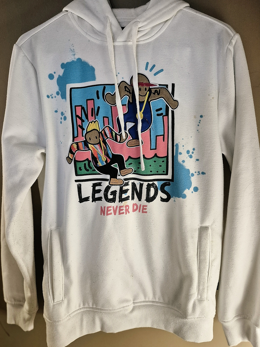 White "Legends Never Die" Graphic Hoodie